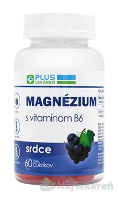 PLUS LEKÁREŇ MAGNÉZIUM s vitamínom B6 želé s príchuťou hrozna 60ks Plus lekáreň www.bohre.sk