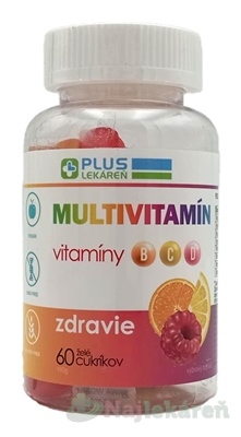 PLUS LEKÁREŇ Multivitamín želé cukríky, ovocná príchuť 60ks Plus lekáreň www.bohre.sk