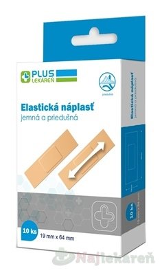 PLUS LEKÁREŇ Náplasť elastická jemná, priedušná, 19 x 64 mm, 10 ks Plus lekáreň www.bohre.sk