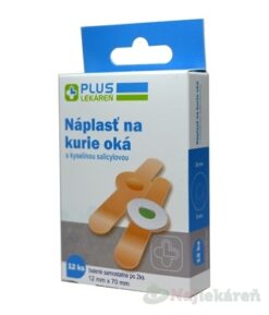 PLUS LEKÁREŇ Náplasť na kurie oká s kyselinou salicylovou 12mm x 70mm, 12ks Plus lekáreň www.bohre.sk