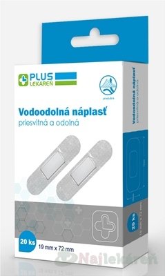 PLUS LEKÁREŇ Náplasť vodoodolná priesvitná 19 x 72 mm, 20 ks Plus lekáreň www.bohre.sk