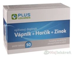 PLUS LEKÁREŇ Vápnik + Horčík + Zinok 50ks Plus lekáreň www.bohre.sk