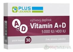 PLUS LEKÁREŇ Vitamín A+D 5000 IU/400 IU 30ks Plus lekáreň www.bohre.sk