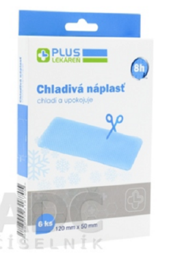PLUS LEKÁREŇ hydrogélová chladivá náplasť 120 x 50 mm 6 ks Plus lekáreň www.bohre.sk