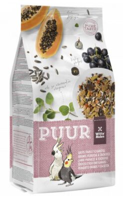 PUUR Large parakeet & cockatoo - krmivo pre veľké papagáje a kakadu 750g Witte Molen www.bohre.sk