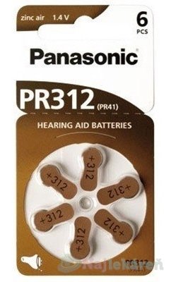 Panasonic baterie do naslouchadel 6ks PR312(PR41) PANASONIC www.bohre.sk