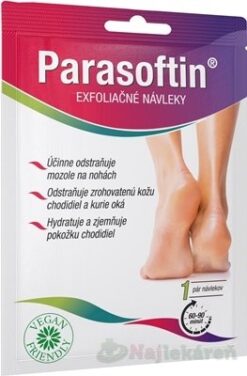 Parasoftin exfoliačne ponožky pre zjemnenie a hydratáciu pokožky nôh 1 pár Parasoftin www.bohre.sk