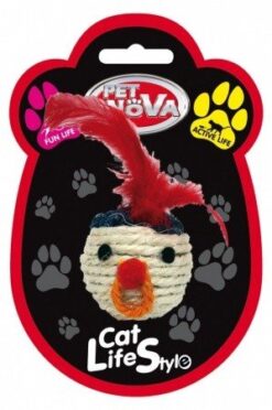 Pet Nova CAT sisalhead 5 hračka pre mačky sisalová hlava 5 cm s pierkami Pet Nova www.bohre.sk