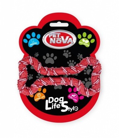Pet Nova TPR ROPEBONE RED hračka pre psy - kosť z lana 20cm Pet Nova www.bohre.sk