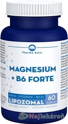 Pharma Activ Lipozomal MAGNESIUM + B6 FORTE, 60 cps Pharma Activ www.bohre.sk