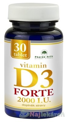 Pharma Activ Vitamin D3 FORTE 2000 I.U., 30 ks Pharma Activ www.bohre.sk