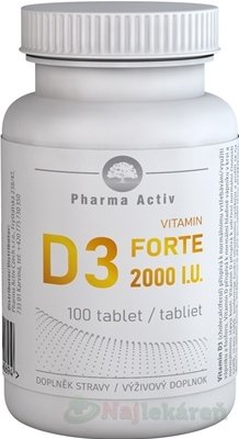 Pharma Activ Vitamin D3 Forte 2000 I.U. 100 tabliet Pharma Activ www.bohre.sk
