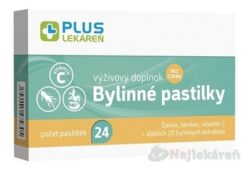 Plus Lekáreň Bylinné pastilky bez cukru šalvia ženšen vitamín C 24 pastiliek Plus lekáreň www.bohre.sk