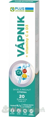 Plus Lekáreň Vápnik+Vitamín C+D3 20 šumivých tabliet Plus lekáreň www.bohre.sk