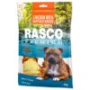 Pochúťka Rasco Premium byvolia koža obalená kuracím mäsom, uzly 11cm 80g RASCO PREMIUM www.bohre.sk