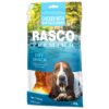 Pochúťka Rasco Premium byvolia koža obalená kuracím mäsom, uzol 15cm 80g RASCO PREMIUM www.bohre.sk
