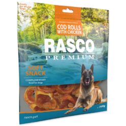 Pochúťka Rasco Premium treska obalená kuracím, rolky 500g RASCO PREMIUM www.bohre.sk