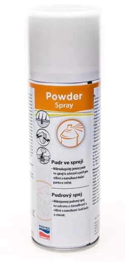 Powder spray púder v spreji na ochranu pokožky zvierat 200ml Agrochemica www.bohre.sk