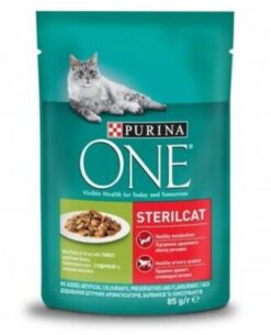 Purina One Cat SterilCat mini filetky s morkou a zelenými fazuľkami v šťave 26 x 85 g PURINA www.bohre.sk