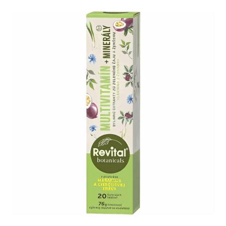 REVITAL Botanicals multivitamín + minerály marakuja a citrónová tráva 20 šumivých tabliet Revital www.bohre.sk