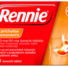 Rennie s príchuťou pomaranča 680 mg/80 mg žuvacie tablety tbl. mnd. 48 x 680 mg/80 mg Rennie www.bohre.sk