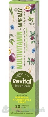 Revital Botanicals Multivitamín + Minerály s bylinnými extraktmi s príchuťou rakytníka marakuje a citrónovej trávy 20 tabliet Vitar www.bohre.sk
