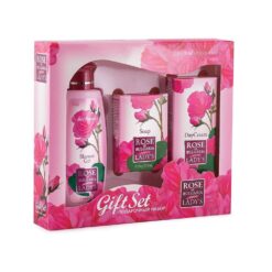 Rose of Bulgaria sprchový gel s růžovou vodou 100 ml + toaletní mýdlo s růží 50 g + pleťový denní krém s růžovou vodou 30 ml, Rose of Bulgaria www.bohre.sk