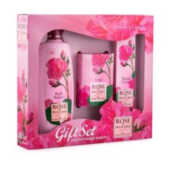 Rose of Bulgaria telový balzam s ružovou vodou 330 ml + toaletné mydlo s ružou 100 g + krém na ruky s ružovou vodou 75 ml, pre ženy Rose of Bulgaria www.bohre.sk
