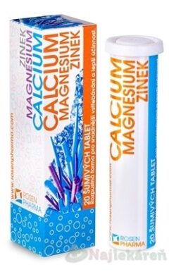 Rosen Calcium Magnesium Zinok tabliet eff.20 RosenPharma www.bohre.sk