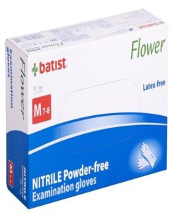 Rukavice vyšetrovacie nitrilové nepúdrované FLOWER veľ. M, nesterilné 100ks Batist www.bohre.sk
