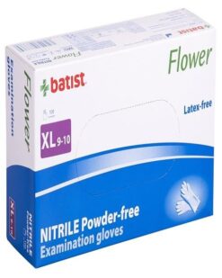 Rukavice vyšetrovacie nitrilové nepúdrované FLOWER veľ. XL, nesterilné 100ks Batist www.bohre.sk