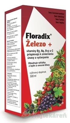 SALUS Floradix Železo +, 500ml Floradix www.bohre.sk