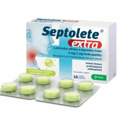 SEPTOLETE Extra príchuť citrón a bazový kvet 16 tvrdých pastiliek Septolete www.bohre.sk