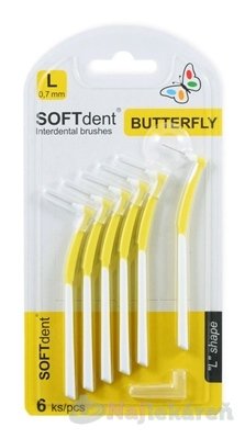 SOFTdent Butterfly mezizub. kartáček zahnutý L 6 ks  www.bohre.sk