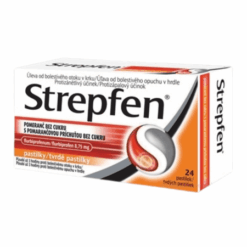 STREPFEN S pomarančovou príchuťou bez cukru 24 pastiliek Strepfen www.bohre.sk