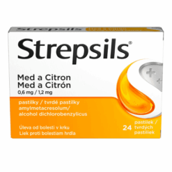 STREPSILS Med a citrón 24 tvrdých pastiliek Strepsils www.bohre.sk