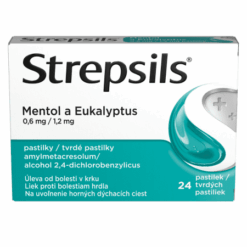STREPSILS Mentol a eukalyptus 24 tvrdých pastiliek Strepsils www.bohre.sk