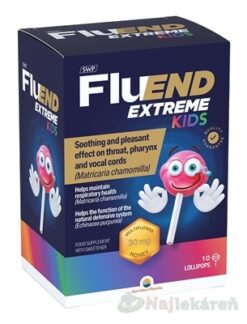 SWP FluEND EXTREME KIDS lízanky s príchuťou medu 10 ks SUN WAVE PHARMA www.bohre.sk