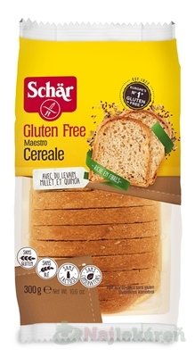 Schär MAESTRO CEREALE, bezgluténový, viaczrnný, krájaný chlieb, 300g Dr. Schär AG www.bohre.sk