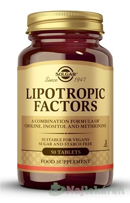 Solgar Lipotropná faktory 50 tabliet Solgar www.bohre.sk