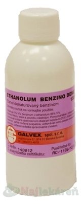 Spiritus cum benzino denaturatus sol.der.1 x 150 g Galvex www.bohre.sk
