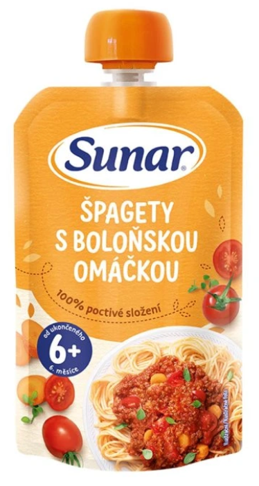 Sunar príkrm ŠPAGETY S BOLONSKOU OMÁČKOU od ukončenia 6. mesiaca 120g Hero Slovakia s.r.o. www.bohre.sk