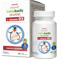 Swiss Imunit Laktobacily Junior + vitamín D3 60+12 tabliet Simply You www.bohre.sk