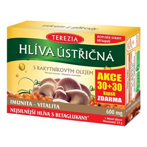 TEREZIA Hliva ustricovitá s rakytníkovým olejom 30 kapsúl +30 ZADARMO TEREZIA www.bohre.sk