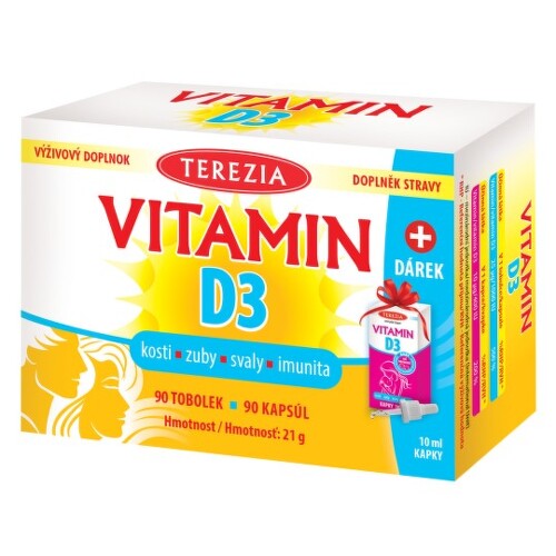 TEREZIA Vitamín D3 1000 IU 90 kapsúl + DARČEK Vitamín D3 baby 400 IU 10 ml TEREZIA www.bohre.sk