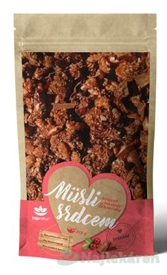 Topnatur Müsli srdcom Belgická čokoláda & brusnice  350 g Topnatur www.bohre.sk