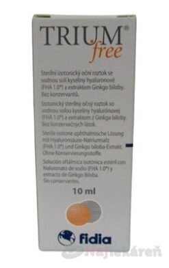 Trium Free očné kvapky s obsahom kyseliny hyaluronóvej a extraktu z Ginko biloby 10 ml Movianto www.bohre.sk