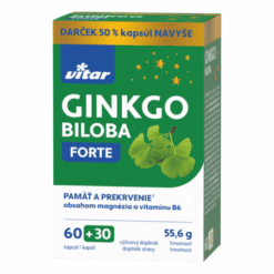 VITAR Ginko biloba forte 60 + 30 kapsúl navyše VITAR www.bohre.sk