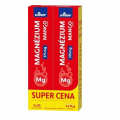 VITAR Magnézium 375 mg duopack mango 2 x 20 šumivých tabliet VITAR www.bohre.sk