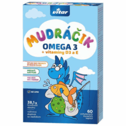 VITAR Mudráčik omega 3 + vitaminy D3 a E s príchuťou tutti-frutti 60 žuvacích kapsúl VITAR www.bohre.sk